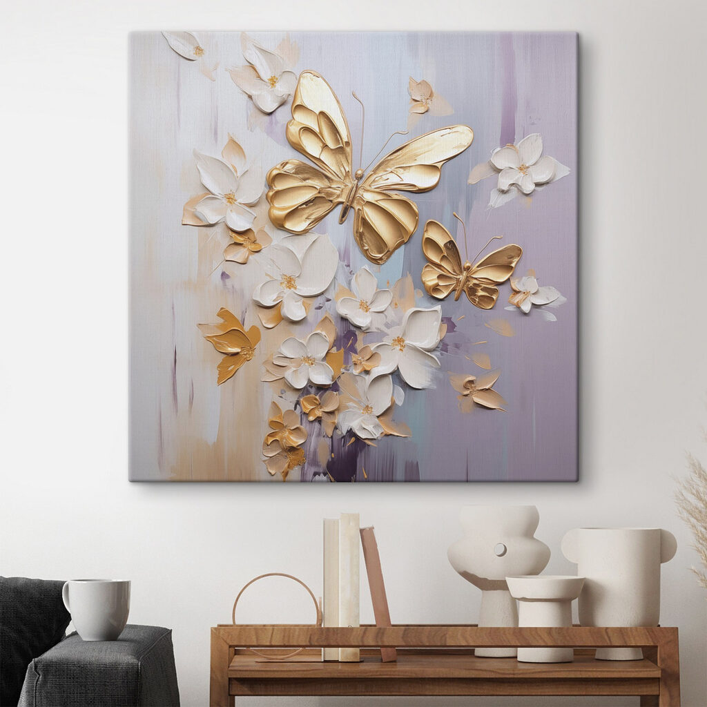 Painting of butterflies and flowers Painting of butterflies and flowers