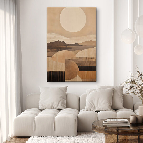 Painting of mountains and sun Painting of mountains and sun