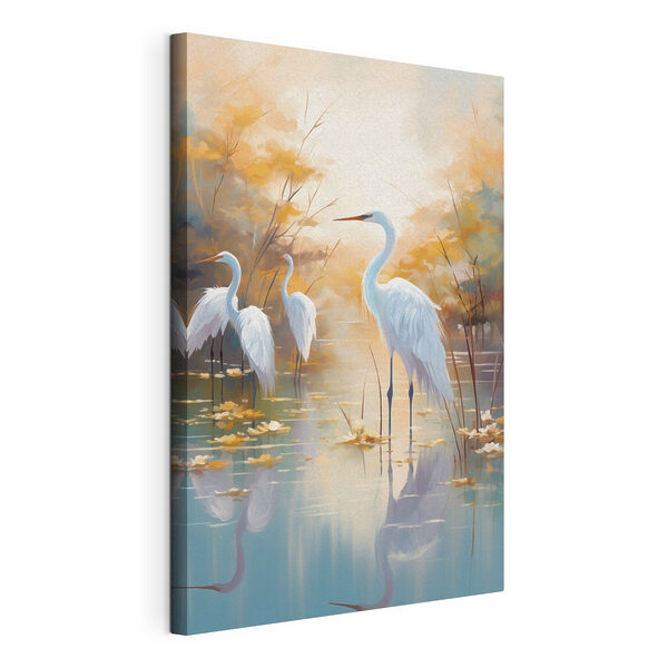 Картина Зграя білих птахів у ставку (Артикул: s49467) Картина Картина Зграя білих птахів у ставку (Артикул: s49467)