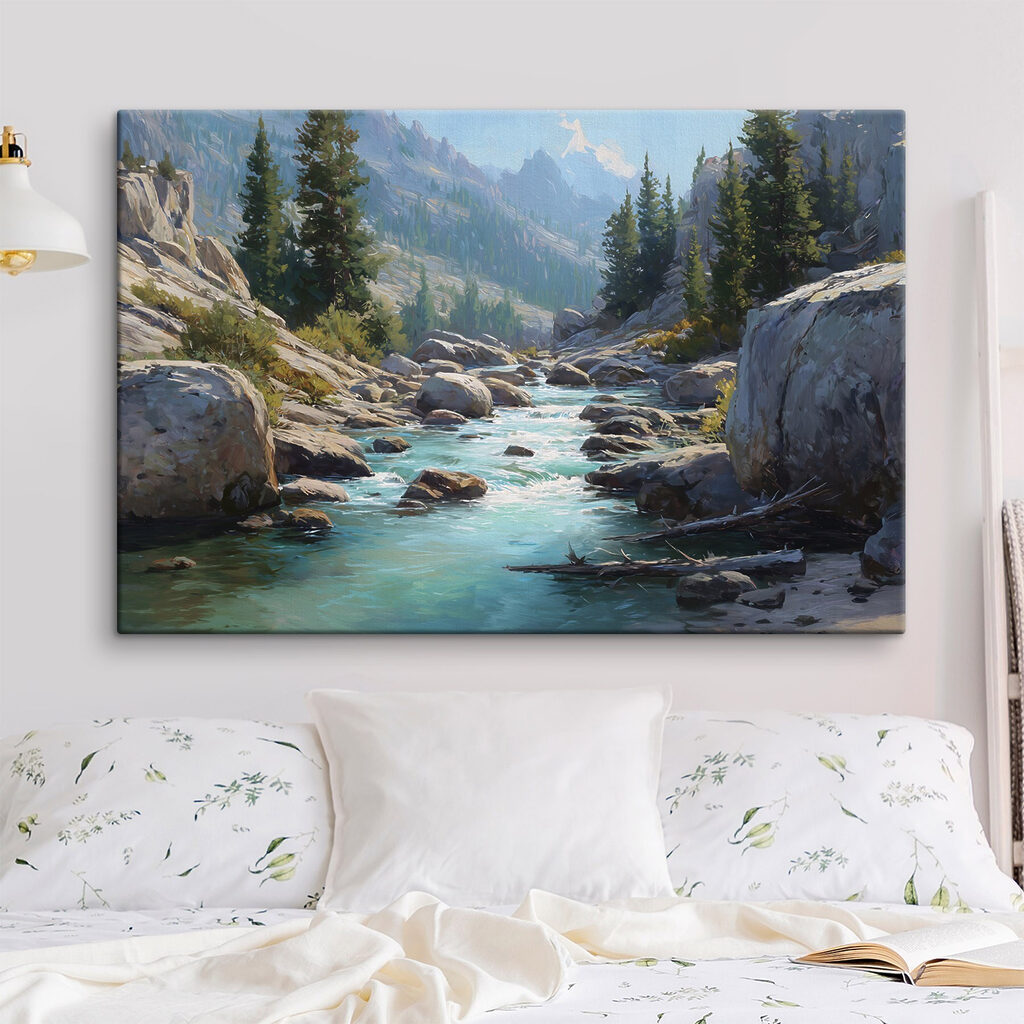 River running through a rocky mountain