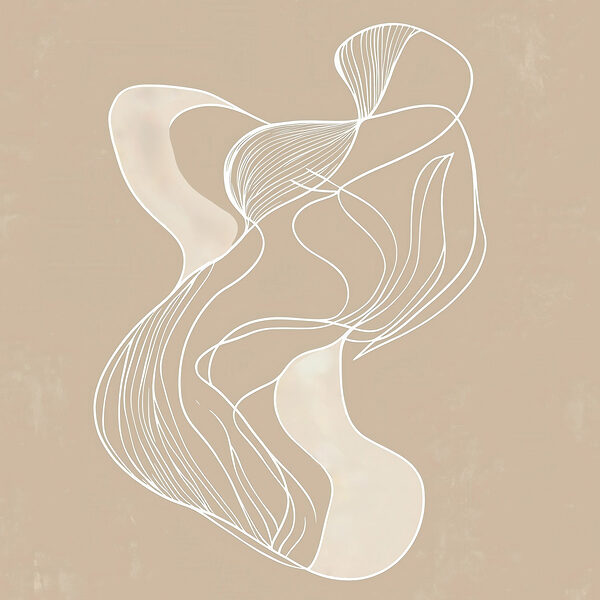 White line drawing on a tan background White line drawing on a tan background