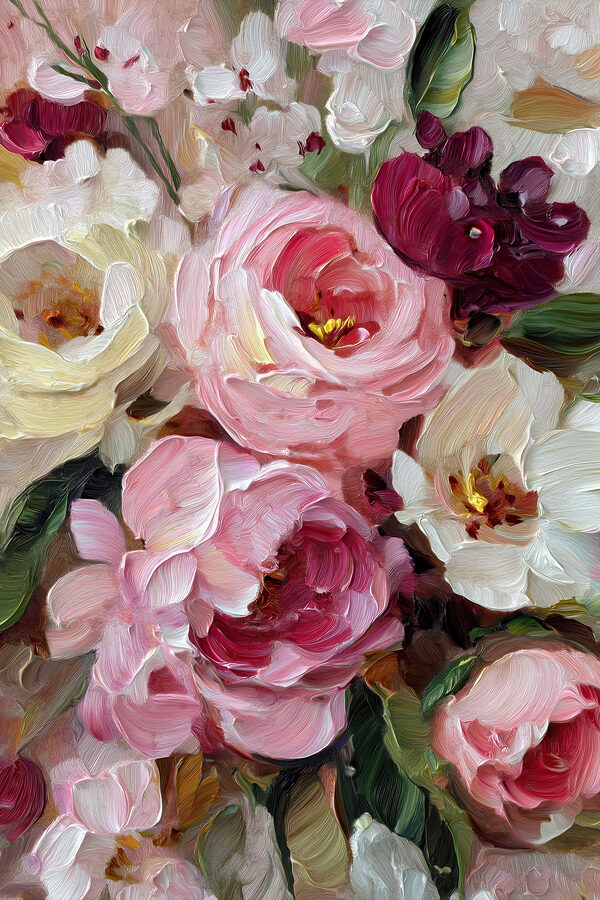 - Blossoming petals in soft hues