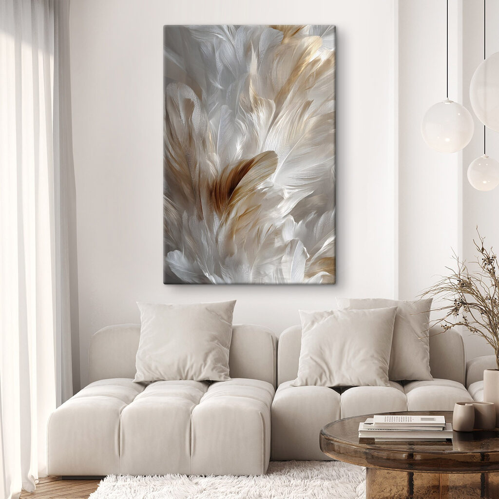 Delicate feathers in soft hues
