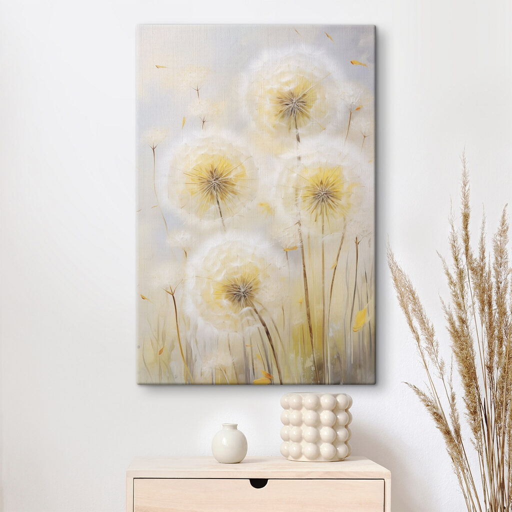 Delicate dandelions in soft hues