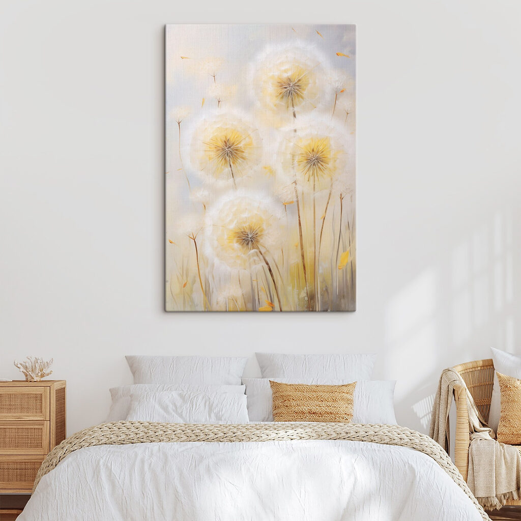 Delicate dandelions in soft hues