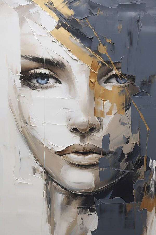Painting of a woman's face Painting of a woman's face