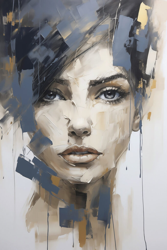 Painting of a woman's face Painting of a woman's face