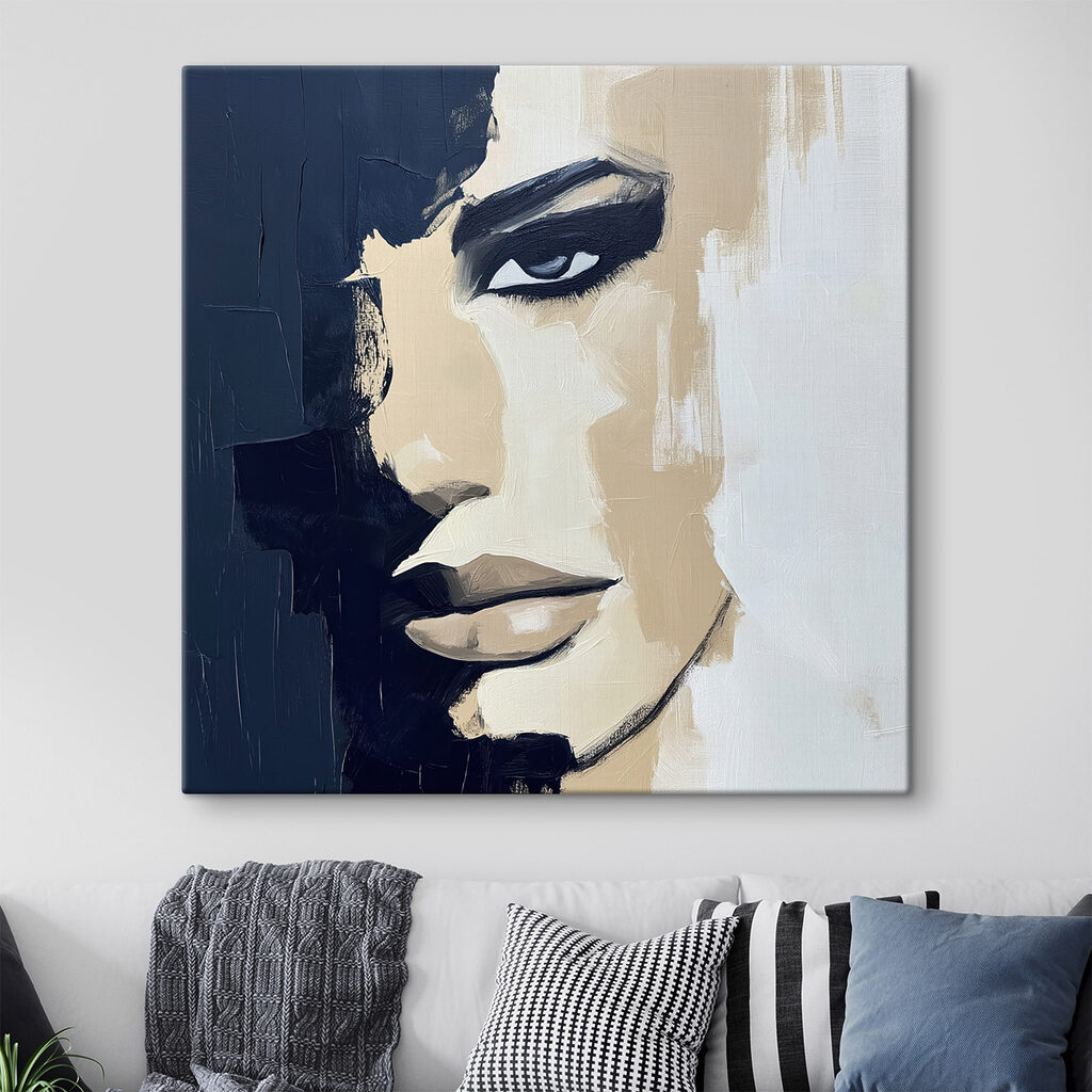 Painting of a woman's face Painting of a woman's face