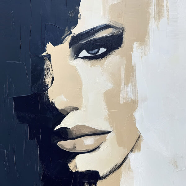 Painting of a woman's face Painting of a woman's face