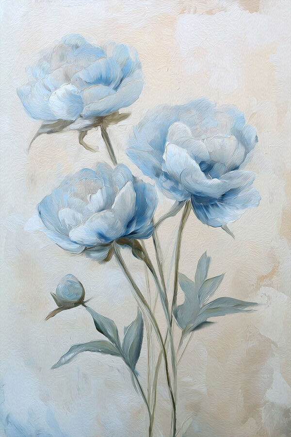 Painting of blue flowers Painting of blue flowers
