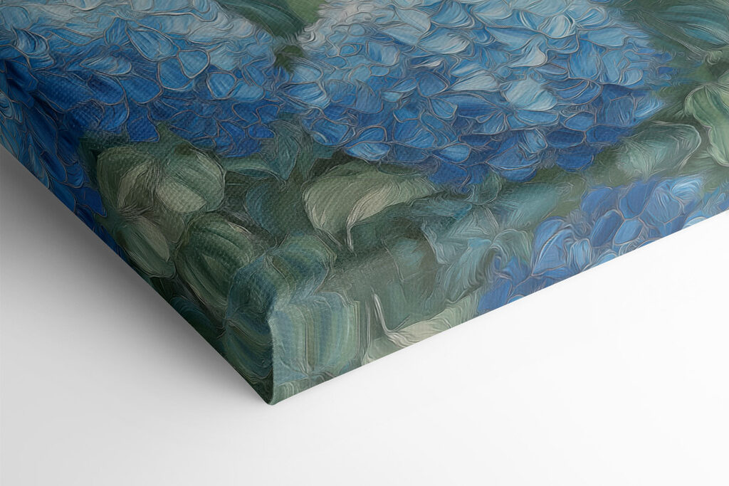 Painting of flowers and sailboats in the water