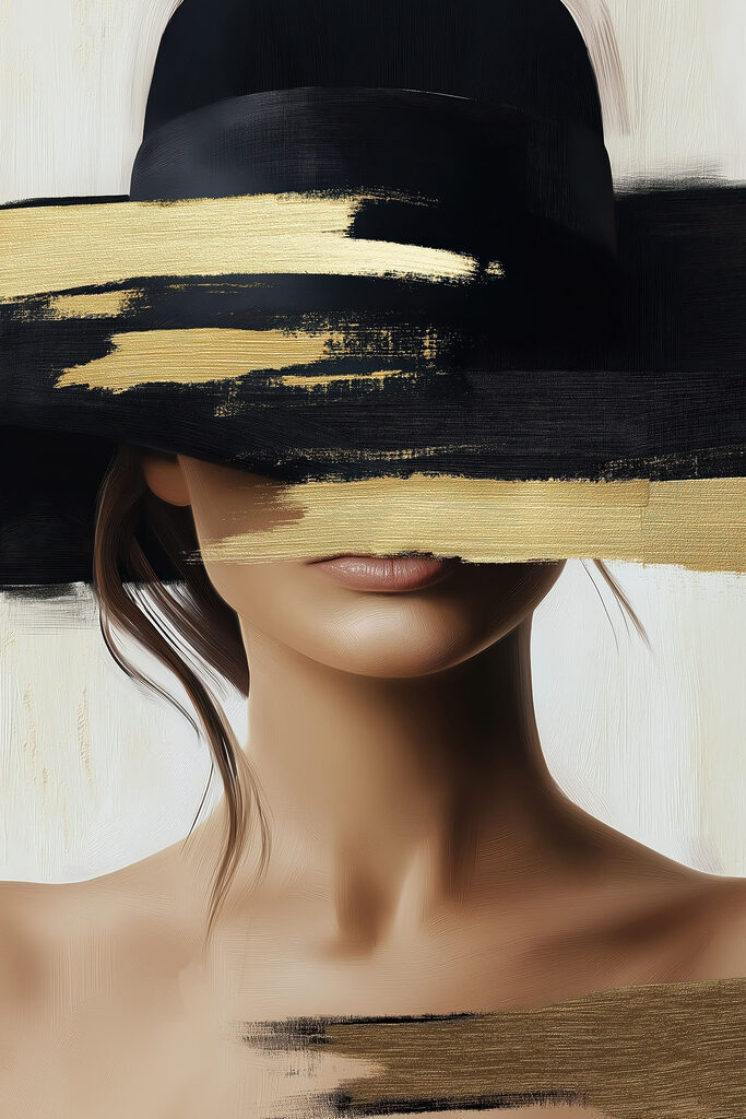 Woman with a hat over her face