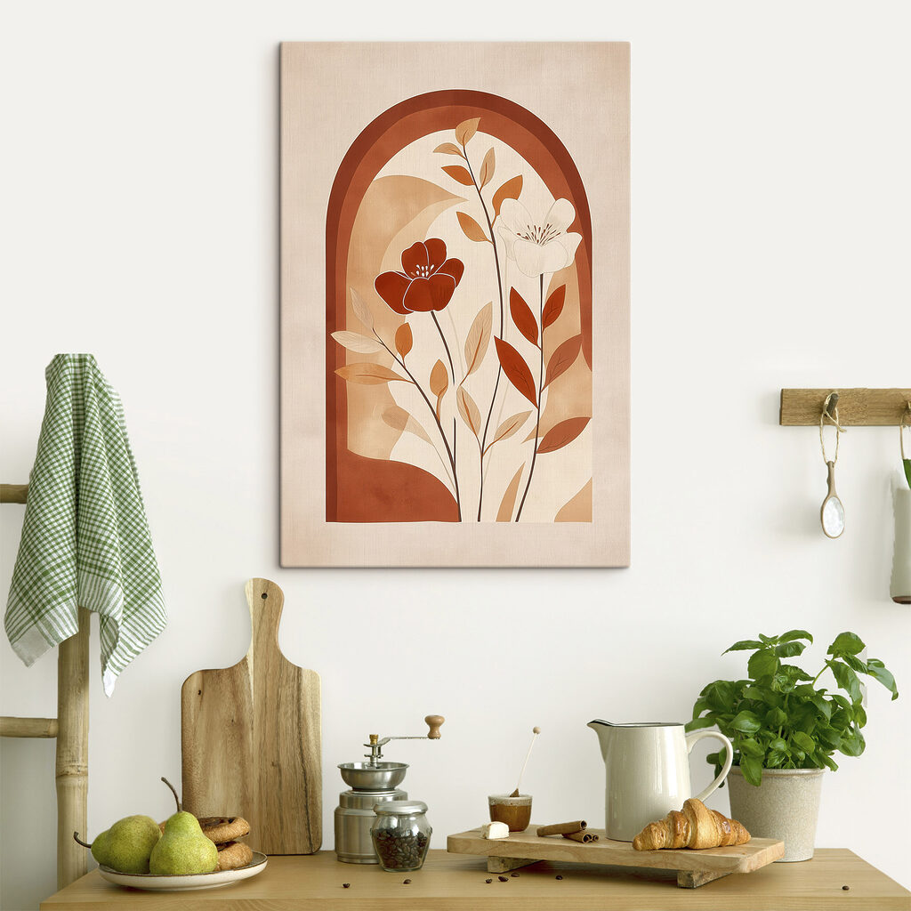 Painting of flowers and leaves