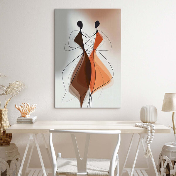 Drawing of two women in dresses
