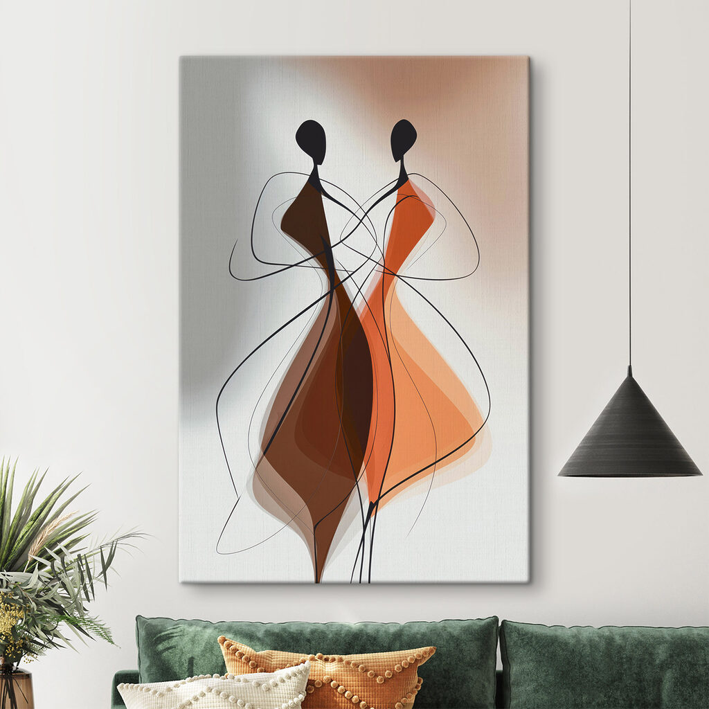 Drawing of two women in dresses
