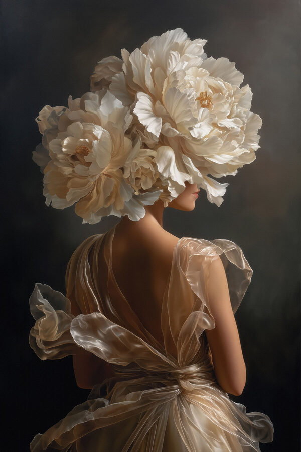 Woman with flowers in her hair Woman with flowers in her hair