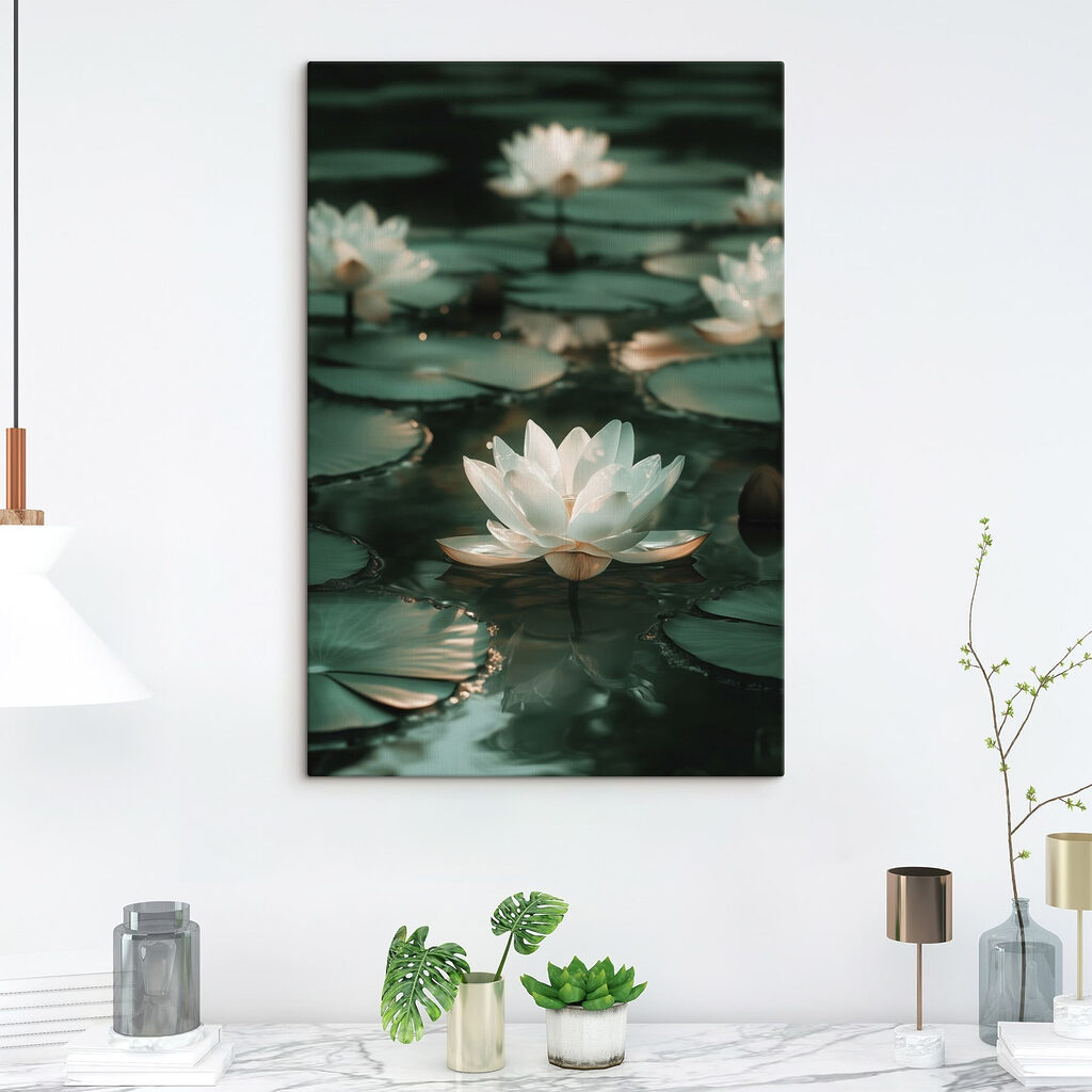 White flower on water