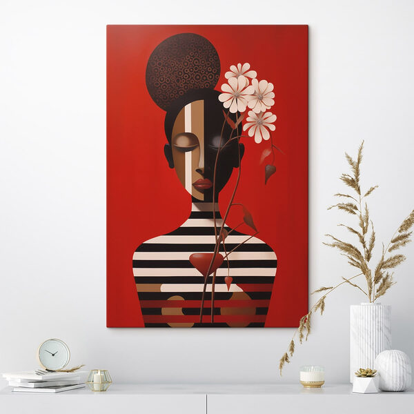 Painting of a woman with flowers Painting of a woman with flowers