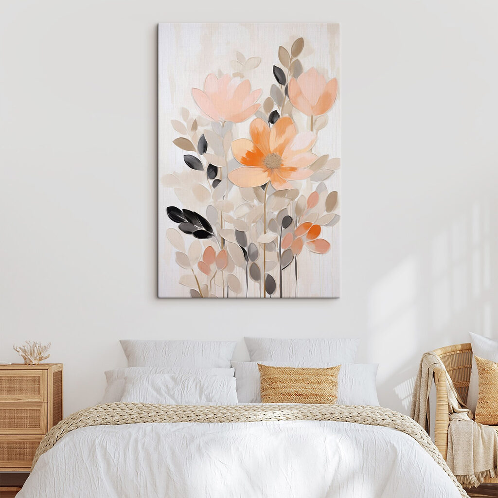 Painting of flowers and leaves