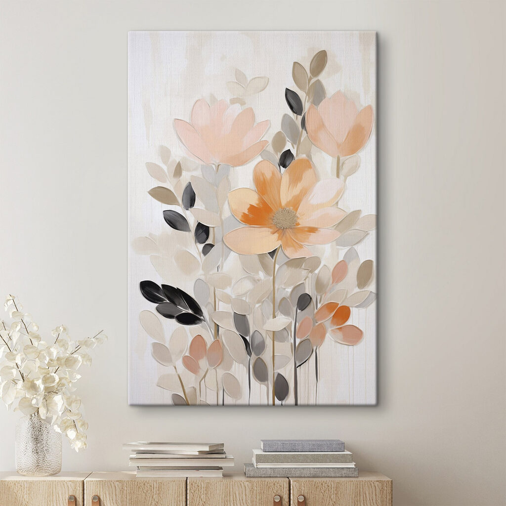 Painting of flowers and leaves