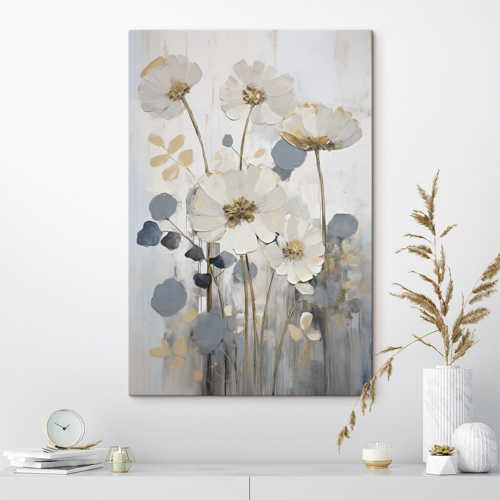Painting of flowers and leaves