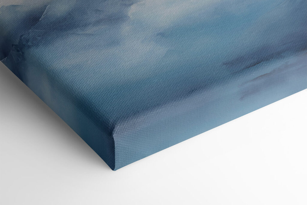 Painting of mountains in the clouds