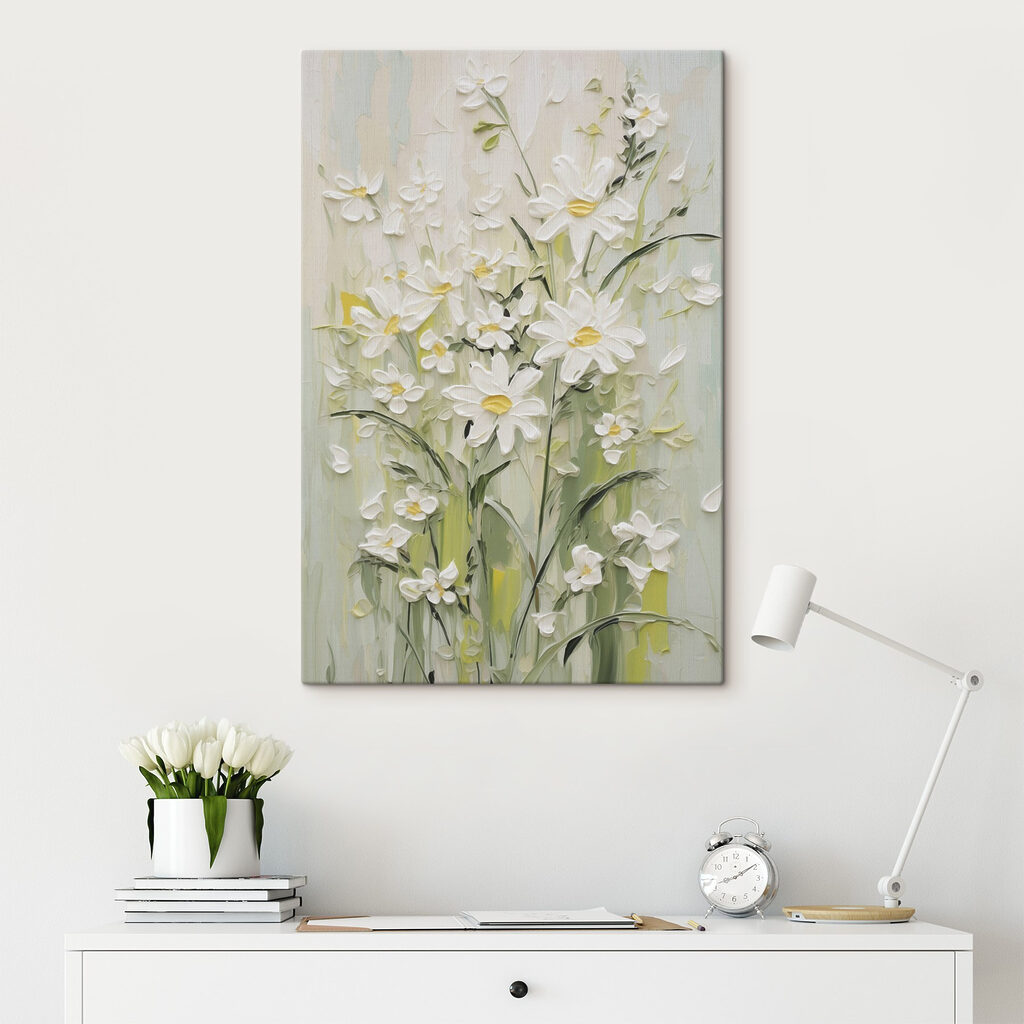 Painting of flowers on a wall
