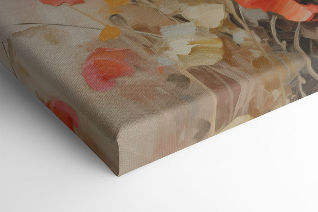 Painting of flowers on a white surface
