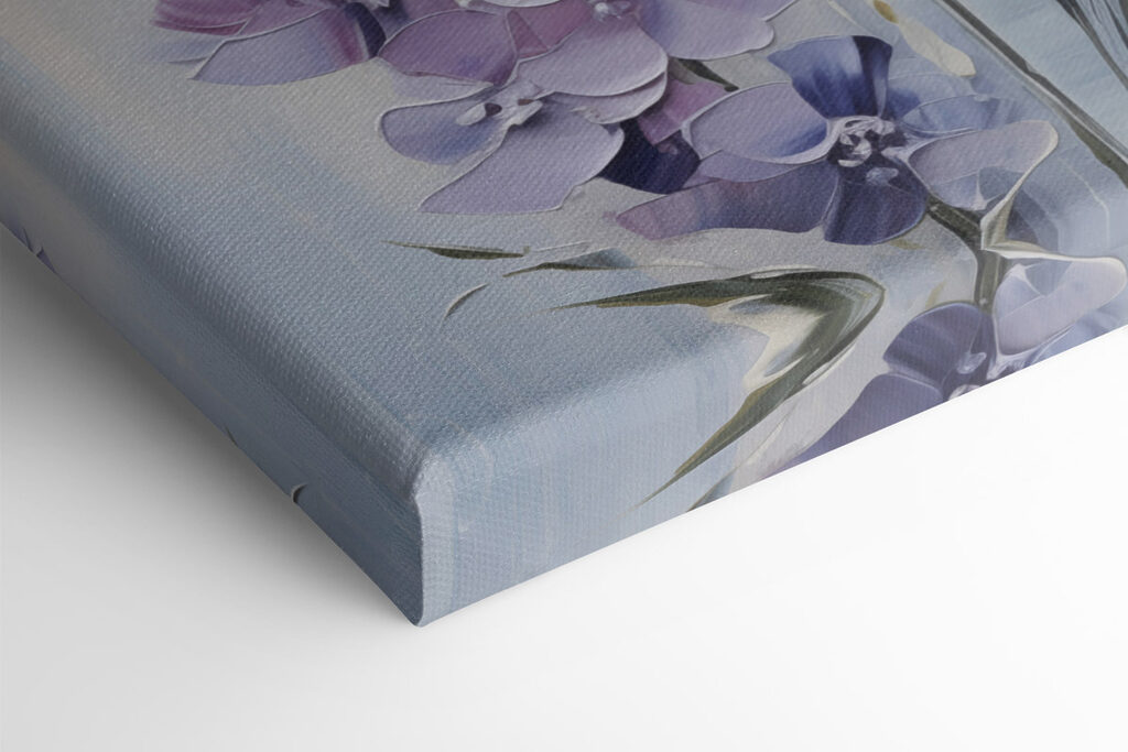 Painting of flowers on a white surface