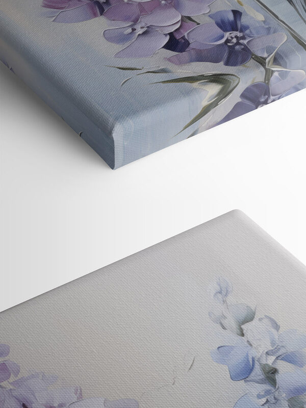 Painting of flowers on a white surface