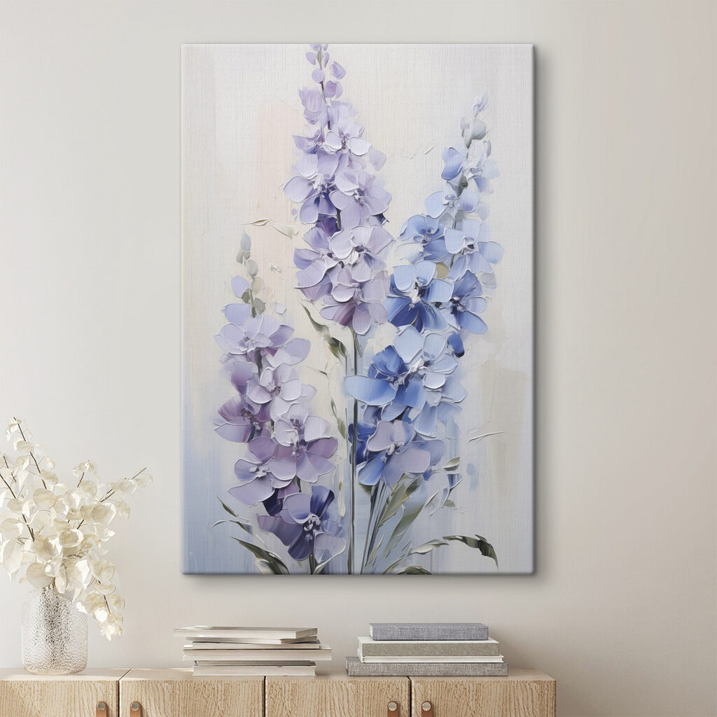 Painting of flowers on a white surface