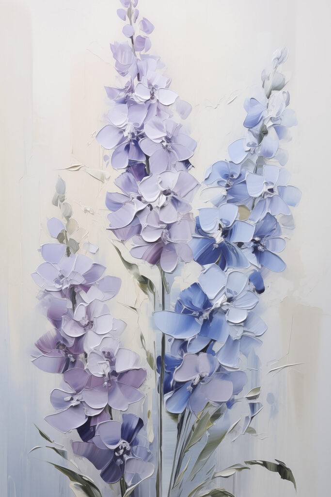 Painting of flowers on a white surface