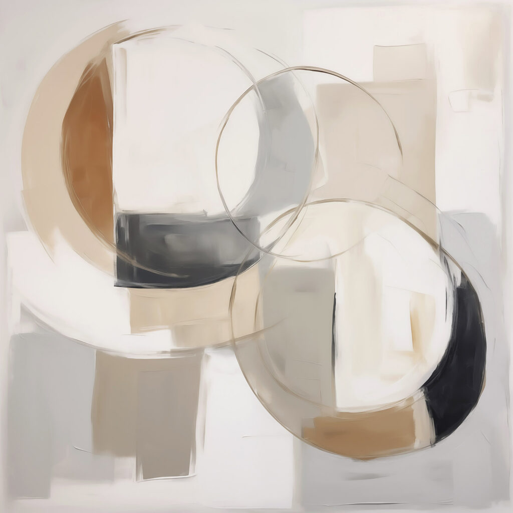 Painting of circles and squares