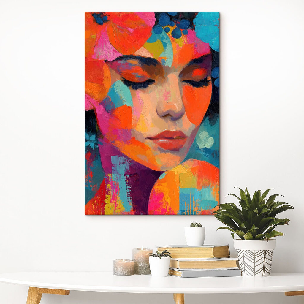 Painting of a woman's face Painting of a woman's face