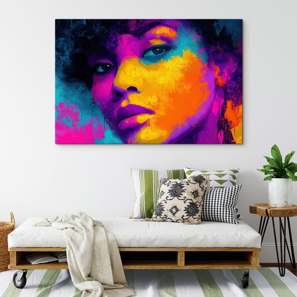 Woman's face with colorful paint Woman's face with colorful paint