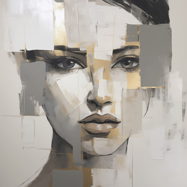 Painting of a woman's face Painting of a woman's face