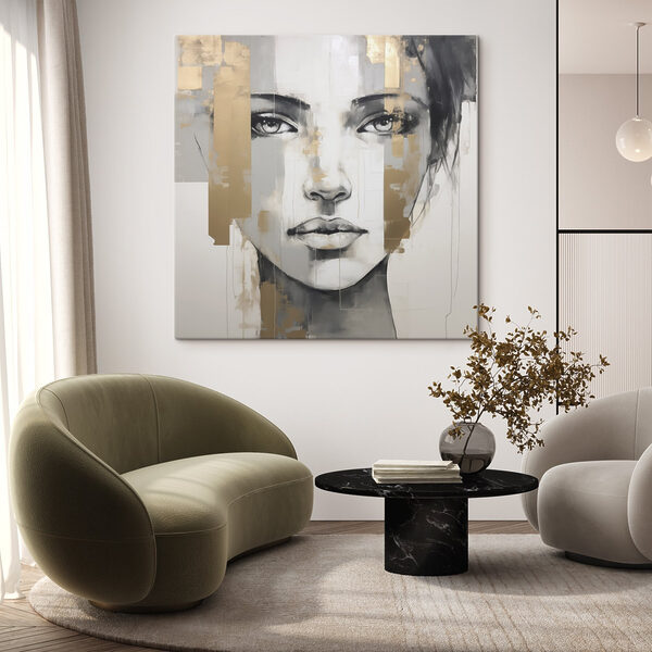 Painting of a woman's face