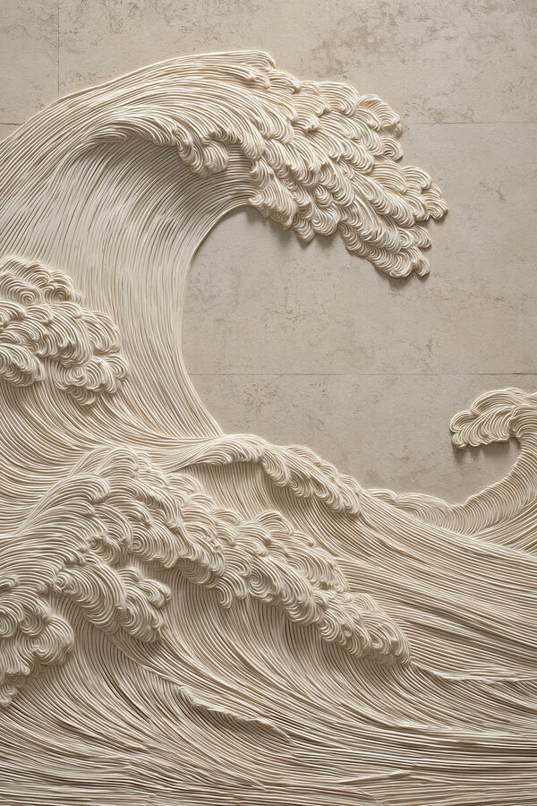 White fabric with waves White fabric with waves