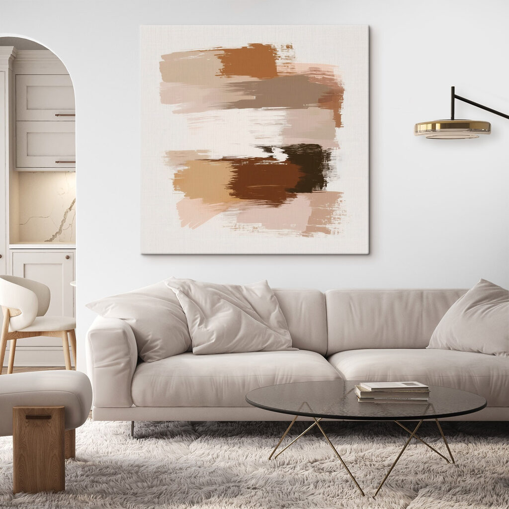 Abstract brush strokes in soft hues