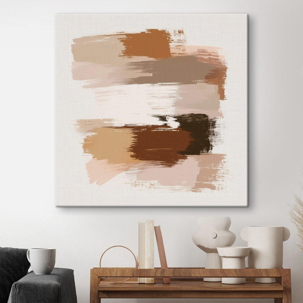 Abstract brush strokes in soft hues