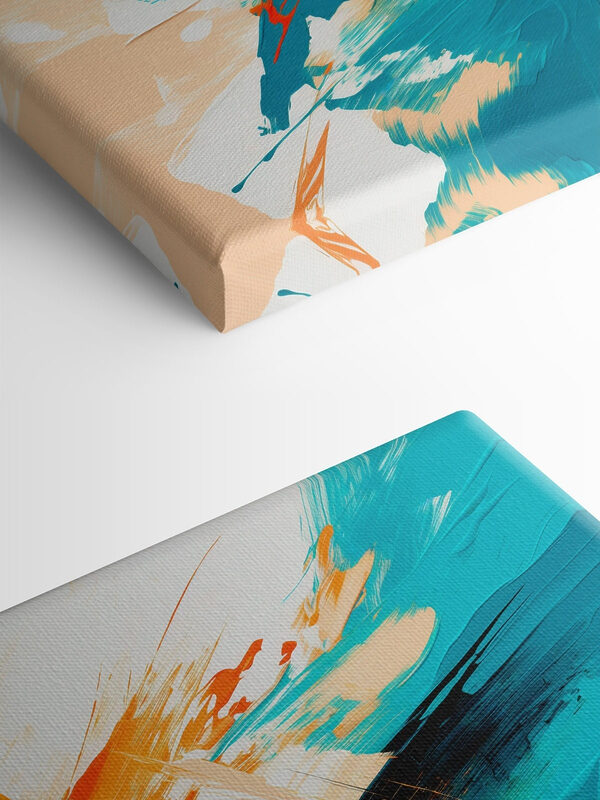 Painting of blue and orange paint Painting of blue and orange paint