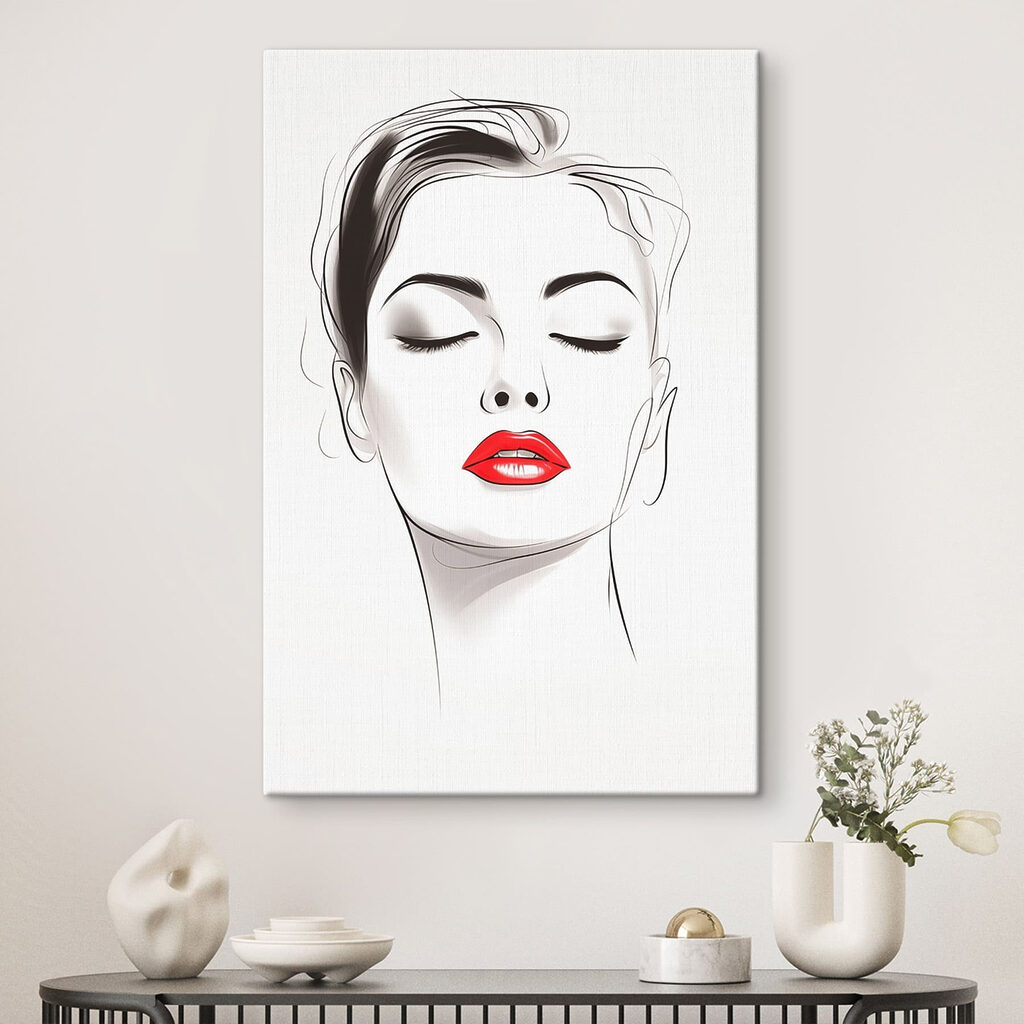 Elegant portrait with bold lips Elegant portrait with bold lips