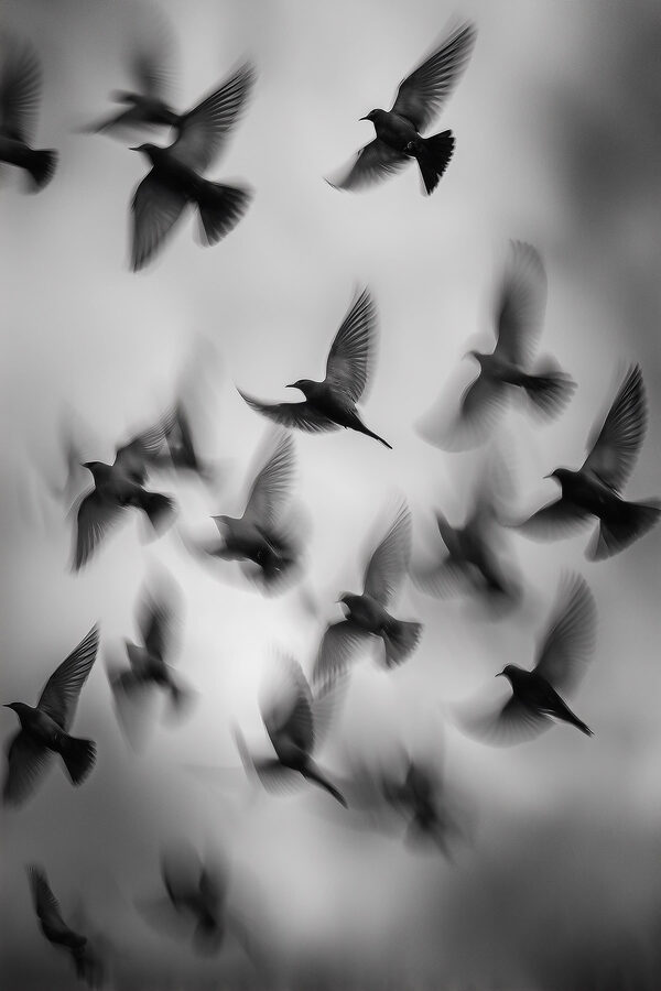 Flock of birds flying in the sky Flock of birds flying in the sky