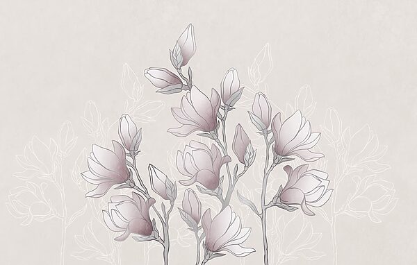 Drawing of flowers on a branch Drawing of flowers on a branch