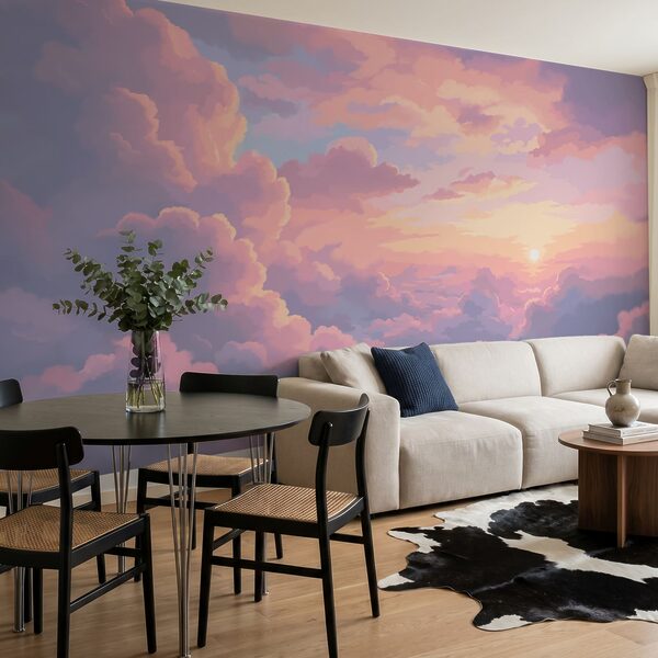 Рожеві хмари та сонце