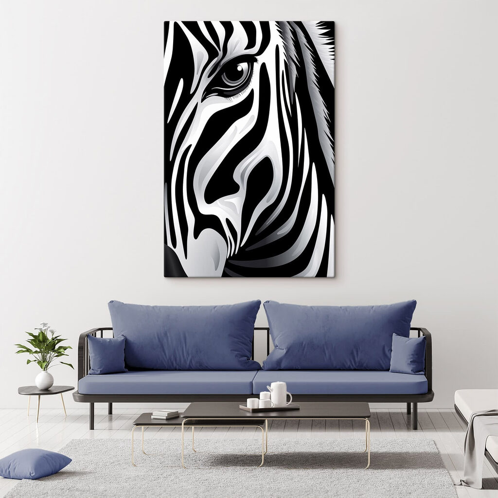 Majestic zebra in monochrome style Majestic zebra in monochrome style