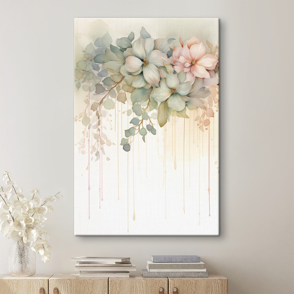 Painting of flowers on a white background Painting of flowers on a white background