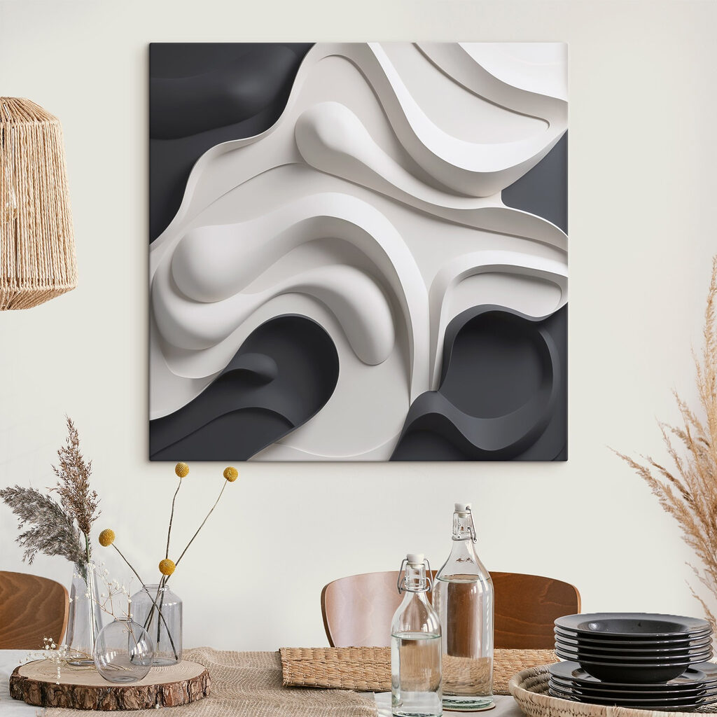 Black and white wavy shapes Black and white wavy shapes