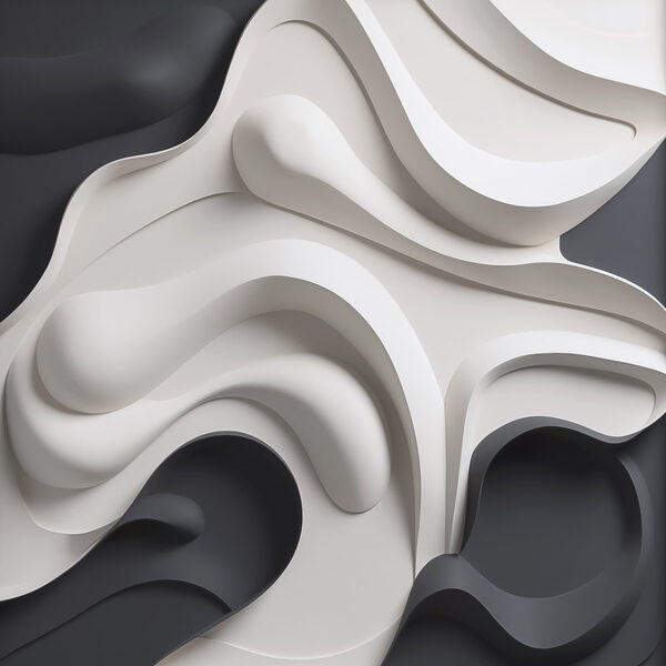 Black and white wavy shapes Black and white wavy shapes
