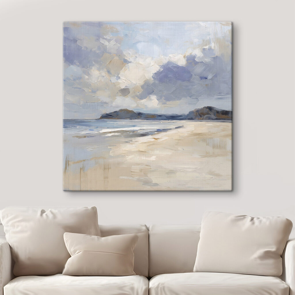 Beach with a sandy beach and mountains in the distance Beach with a sandy beach and mountains in the distance